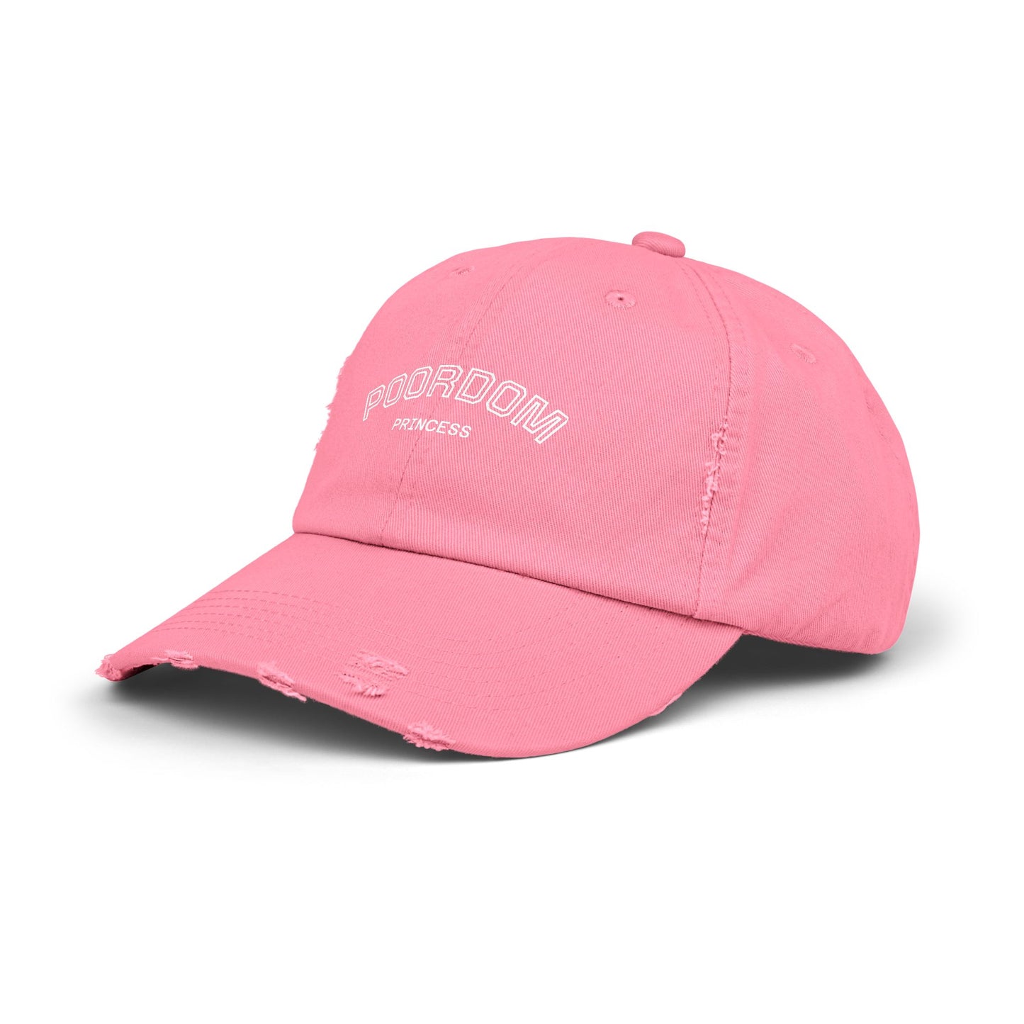 Poordom Princess Pink Distressed Cap, Trendy Gift for Her, Casual Streetwear Hat, Summer Accessory, Fun Birthday Surprise