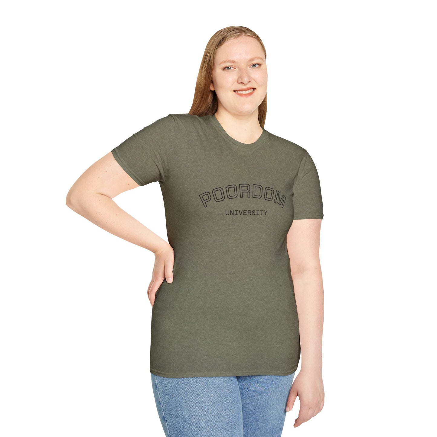 Poordom University Unisex T-Shirt, Comfy College Tee, Funny Graduation Gift, Everyday Casual Wear, Trendy Student Outfit