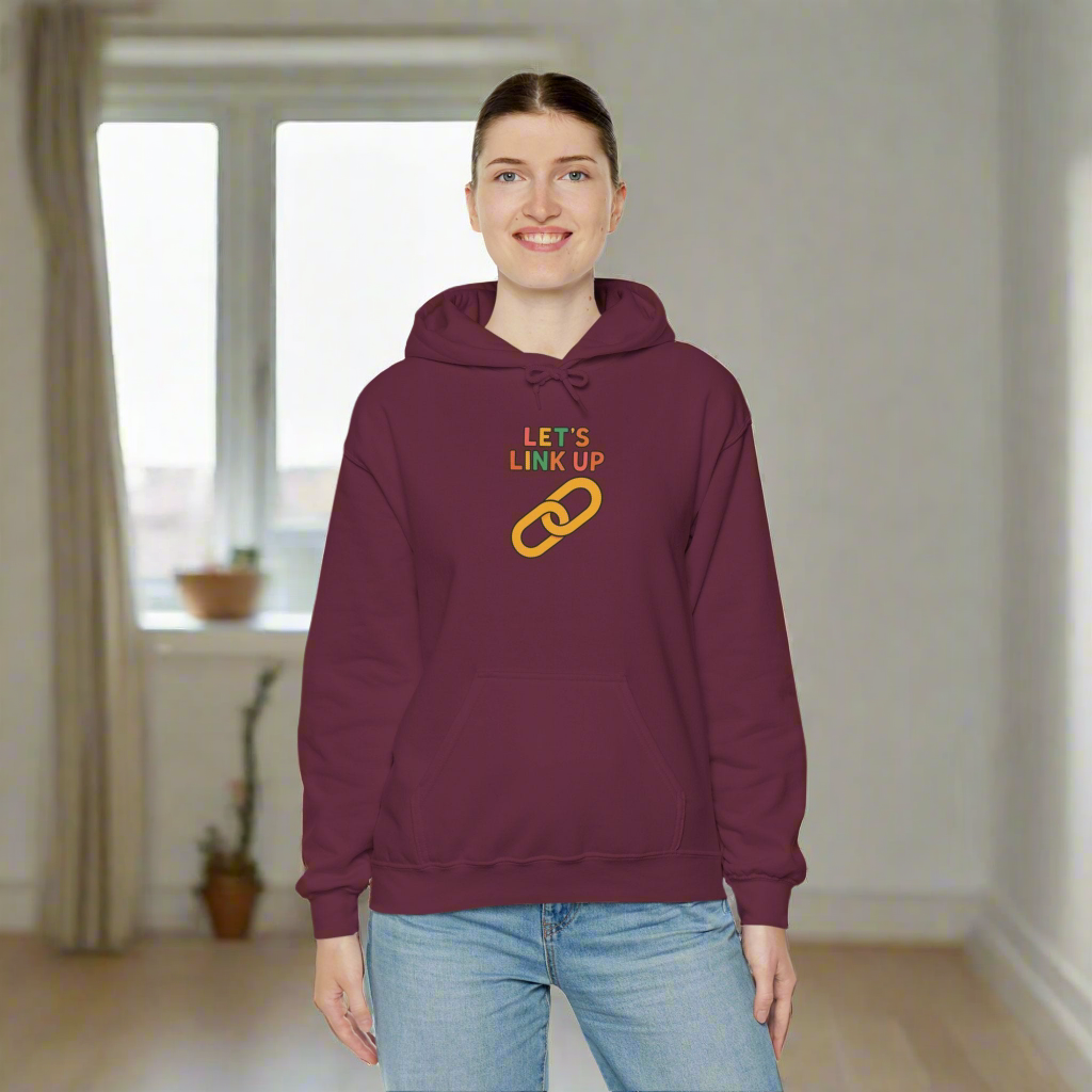 Let's Link Up Hoodie, Casual Streetwear, Gift for Friends, Cozy Apparel, Perfect for Gatherings