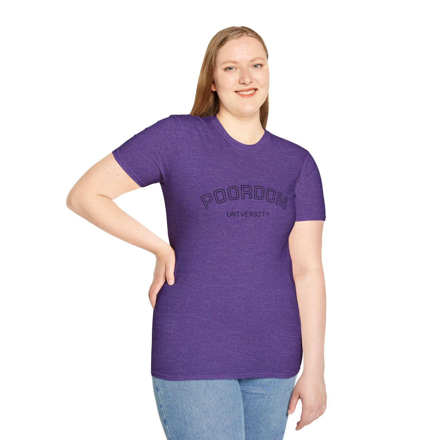 Poordom University Unisex T-Shirt, Comfy College Tee, Funny Graduation Gift, Everyday Casual Wear, Trendy Student Outfit