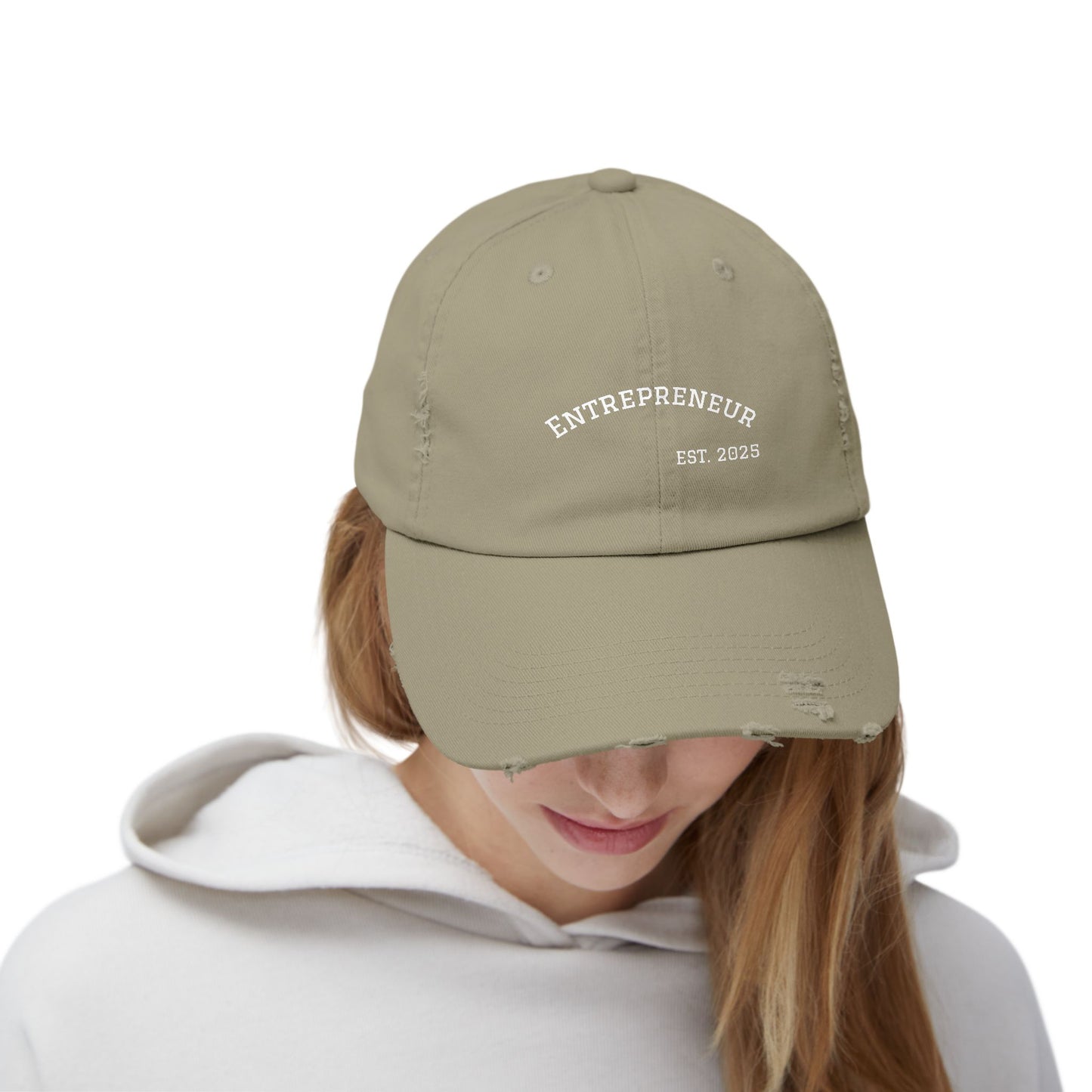 Entrepreneur- Unisex Distressed Cap – Trendy Entrepreneur Hat, Stylish Dad Hat, Vintage Cap, Gift for Business Owners, Casual Wear