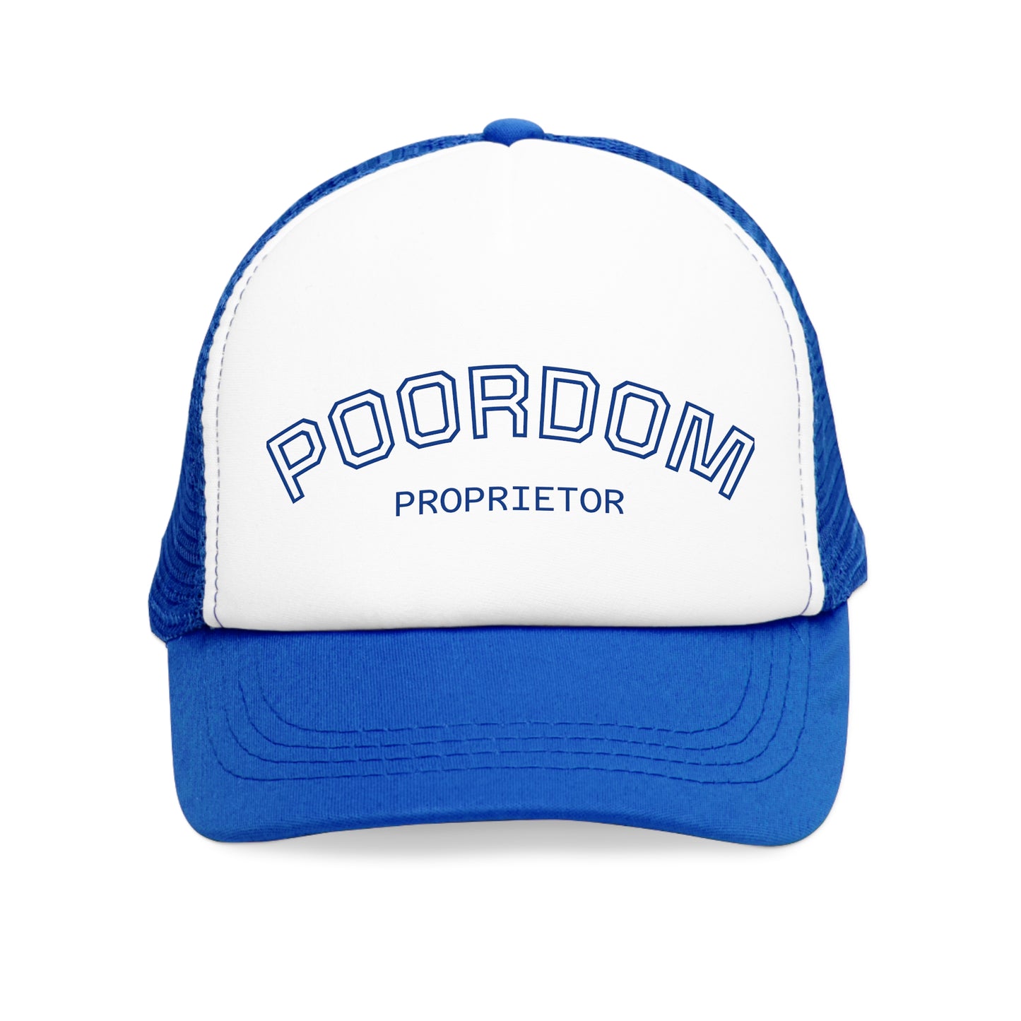 Vintage Style Mesh Cap with 'POORDOM PROPRIETOR' Text, Trendy Hat for Casual Outings, Gifts for Friends, Outdoor Adventures, Summer Fashion