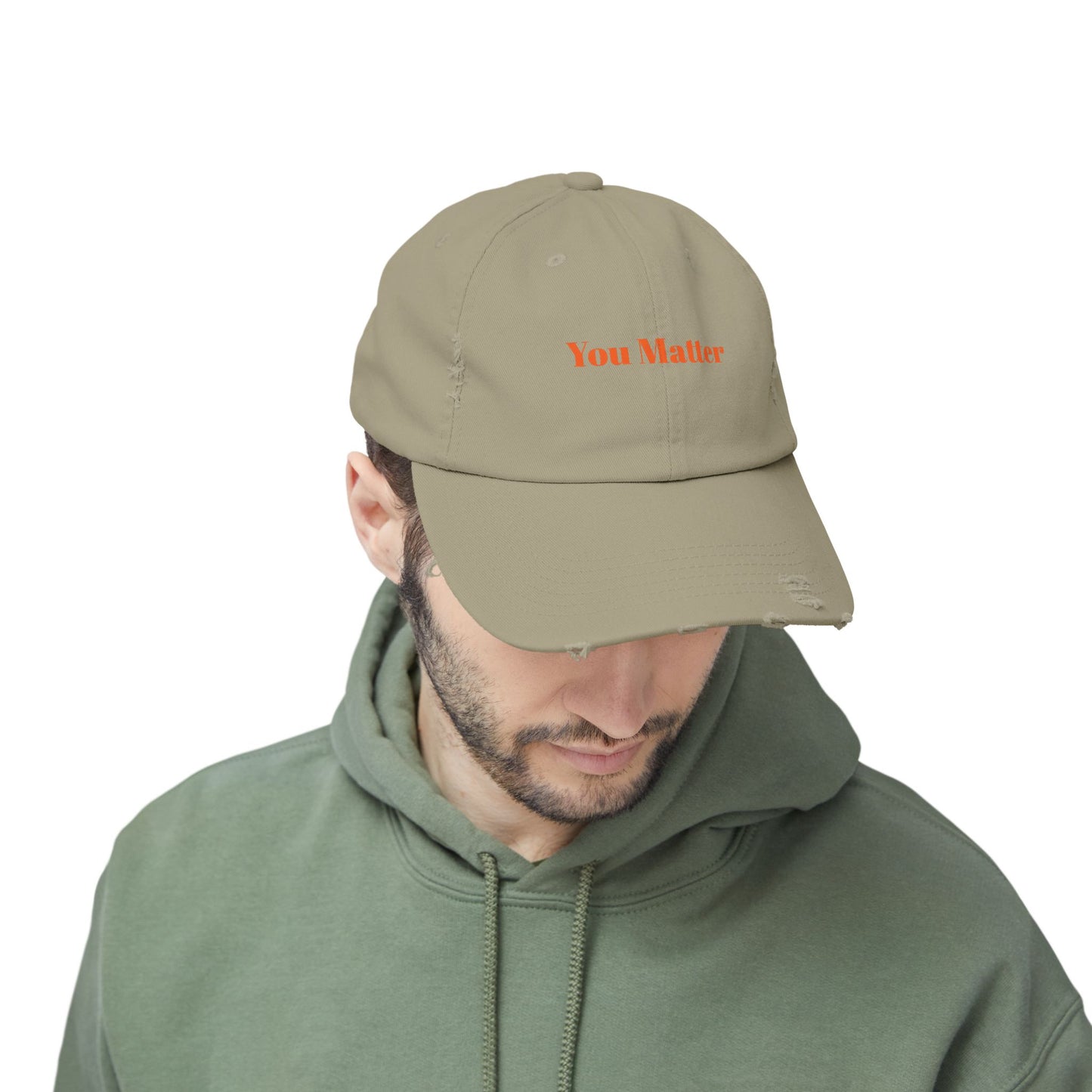 You Matter Distressed Cap - Unisex Adjustable Baseball Hat, Gifts for Support, Self-Care Messages, Everyday Wear, Fashion Statement