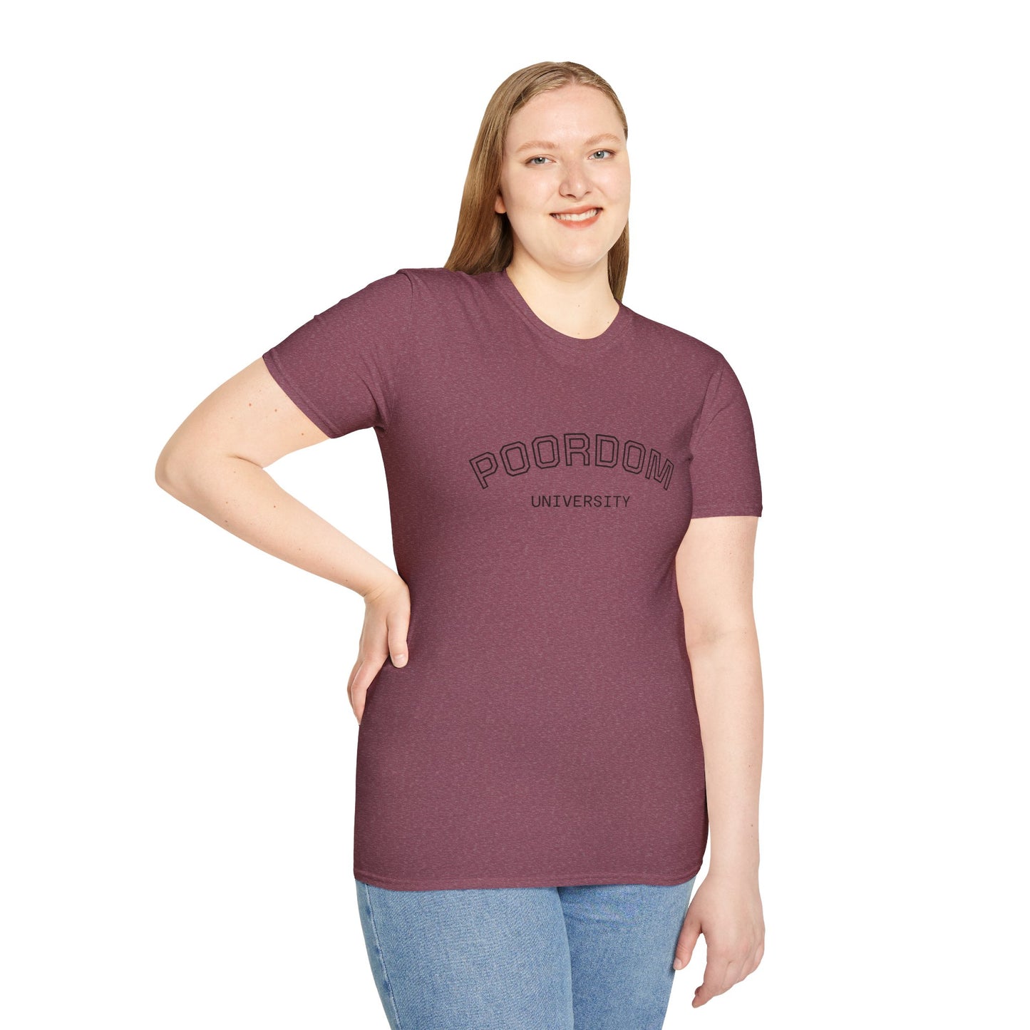Poordom University Unisex T-Shirt, Comfy College Tee, Funny Graduation Gift, Everyday Casual Wear, Trendy Student Outfit