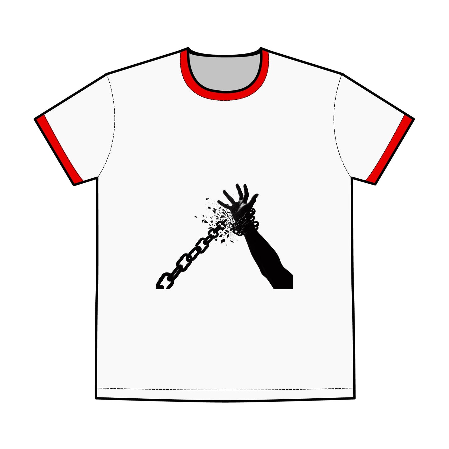 Ringer Tee - Break Free from the Chains Design