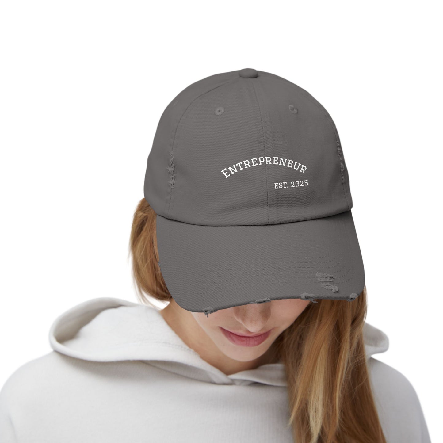 Entrepreneur- Unisex Distressed Cap – Trendy Entrepreneur Hat, Stylish Dad Hat, Vintage Cap, Gift for Business Owners, Casual Wear