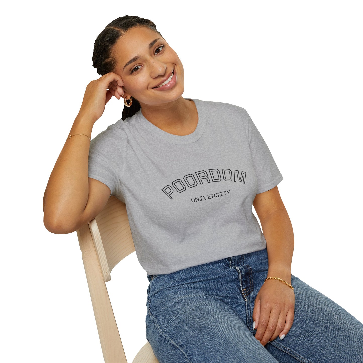 Poordom University Unisex T-Shirt, Comfy College Tee, Funny Graduation Gift, Everyday Casual Wear, Trendy Student Outfit
