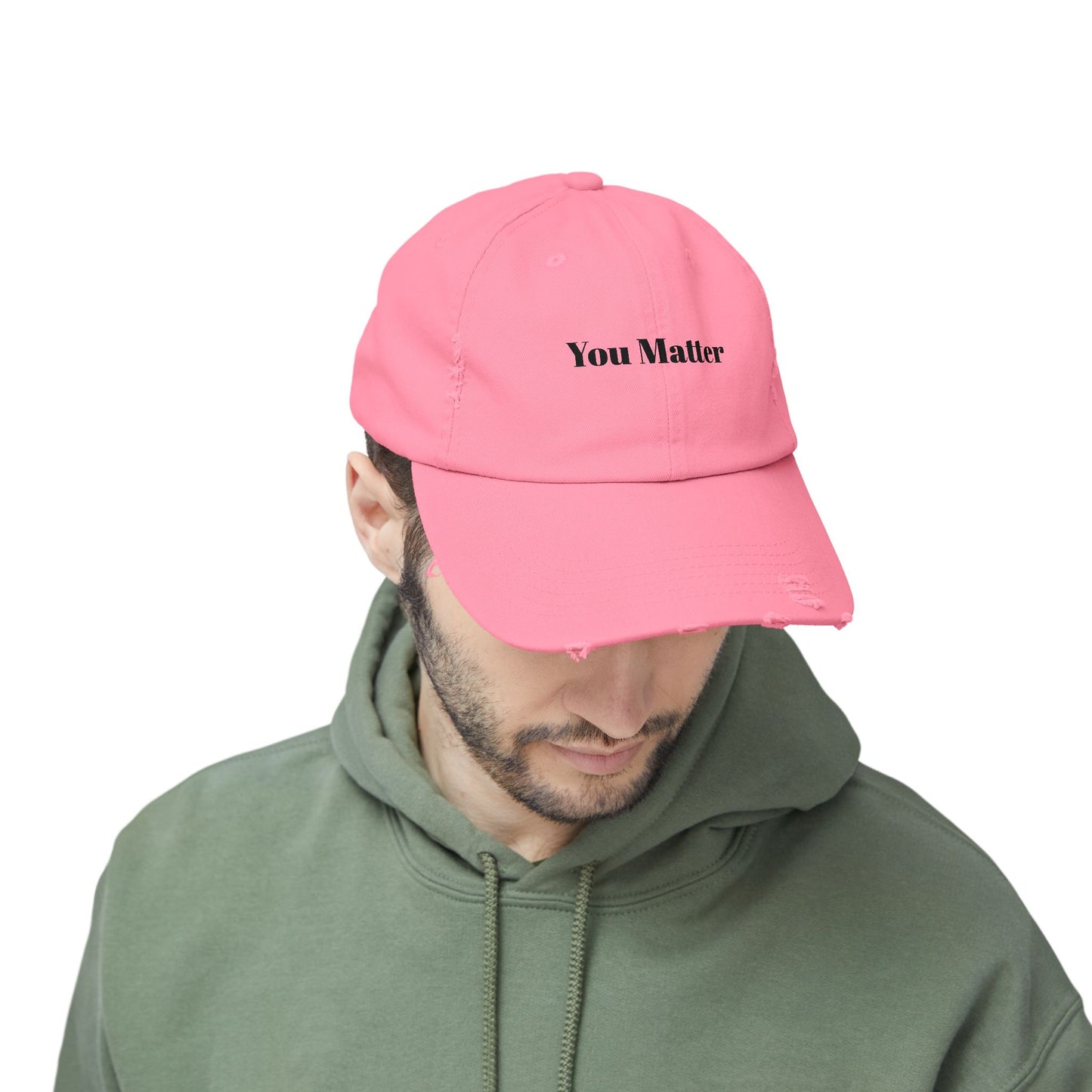 You Matter Distressed Cap - Unisex Adjustable Baseball Hat, Gifts for Support, Self-Care Messages, Everyday Wear, Fashion Statement