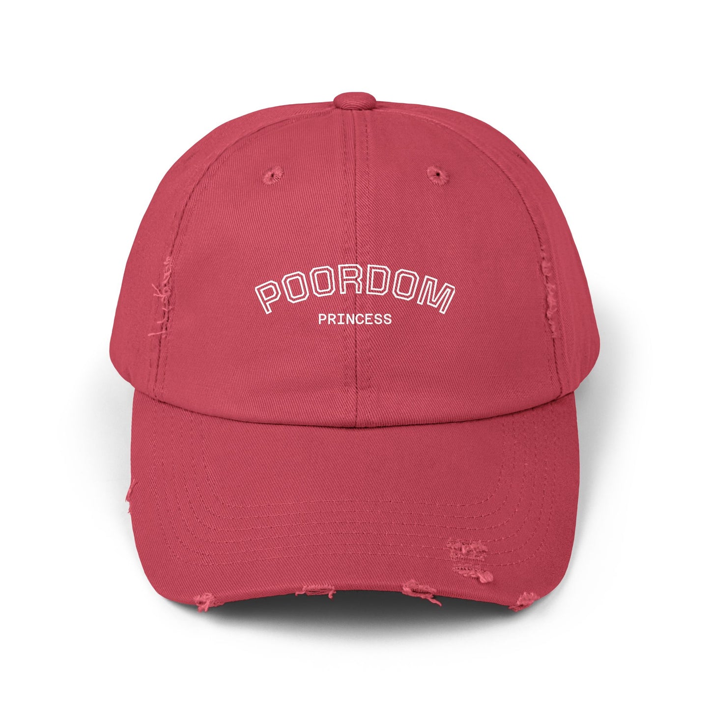 Poordom Princess Pink Distressed Cap, Trendy Gift for Her, Casual Streetwear Hat, Summer Accessory, Fun Birthday Surprise