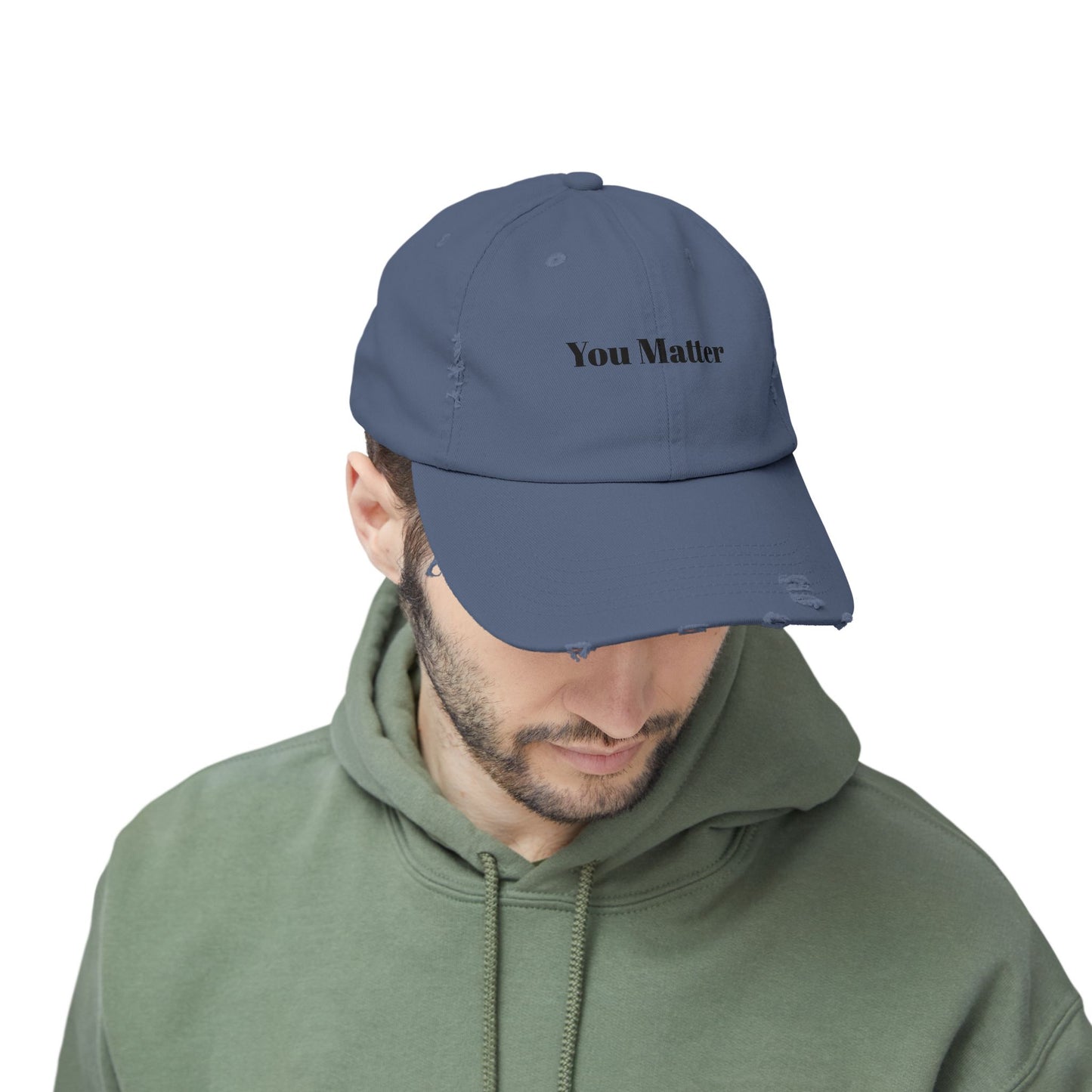 You Matter Distressed Cap - Unisex Adjustable Baseball Hat, Gifts for Support, Self-Care Messages, Everyday Wear, Fashion Statement