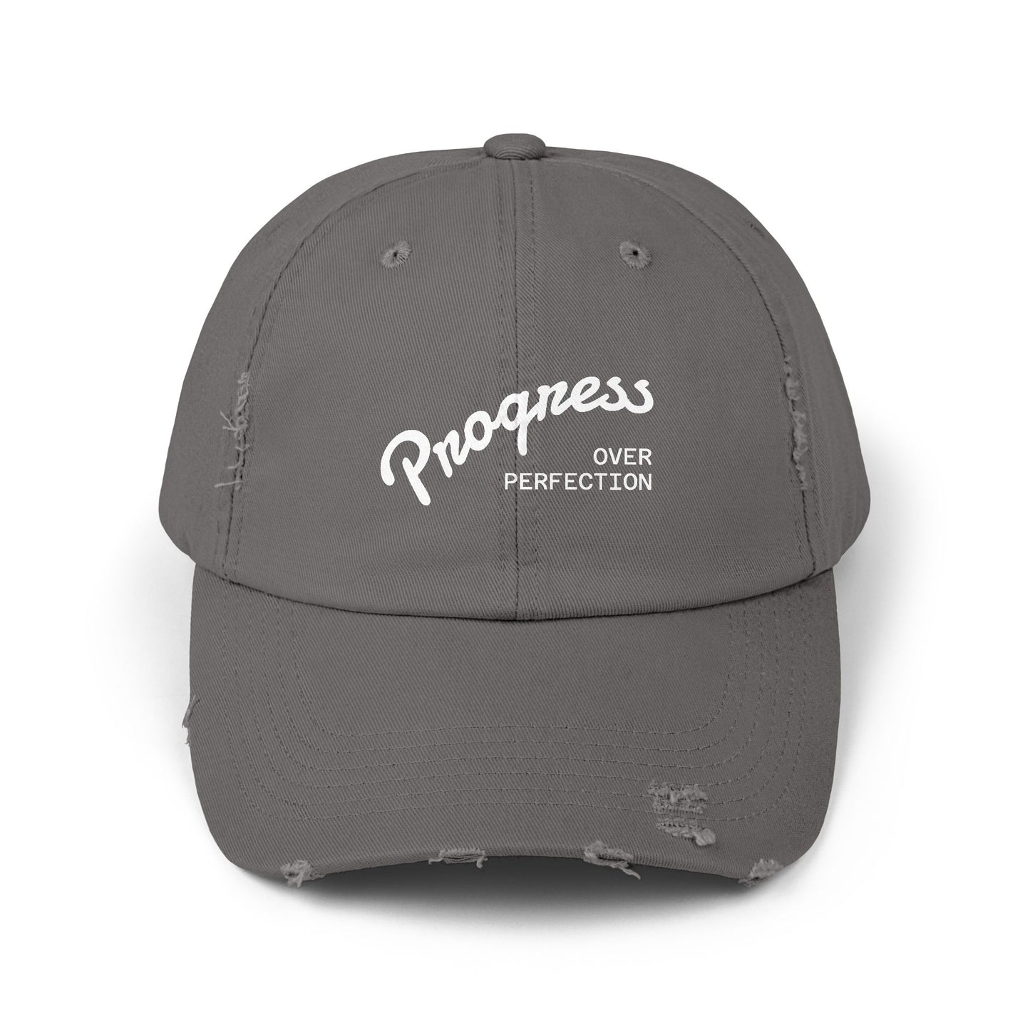 Progress Over Perfection-Distressed Cap
