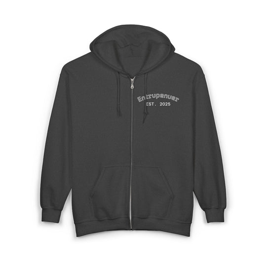 Entrepreneurial Spirit Hoodie: Cozy Full Zip Sweatshirt for Business Lovers, Perfect for Gifts, Motivational Wear, Casual Style