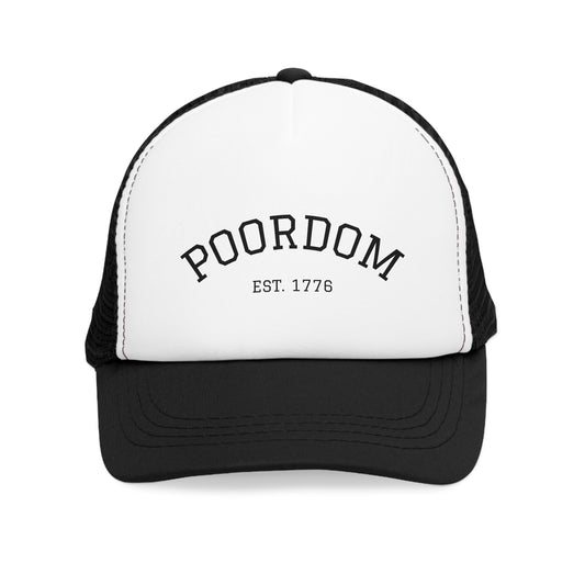 Poordom est. 1776 - Vintage Mesh Cap, Trucker Hat, Casual Outdoor Cap, Gift for Him/Her, Summer Events, Everyday Wear