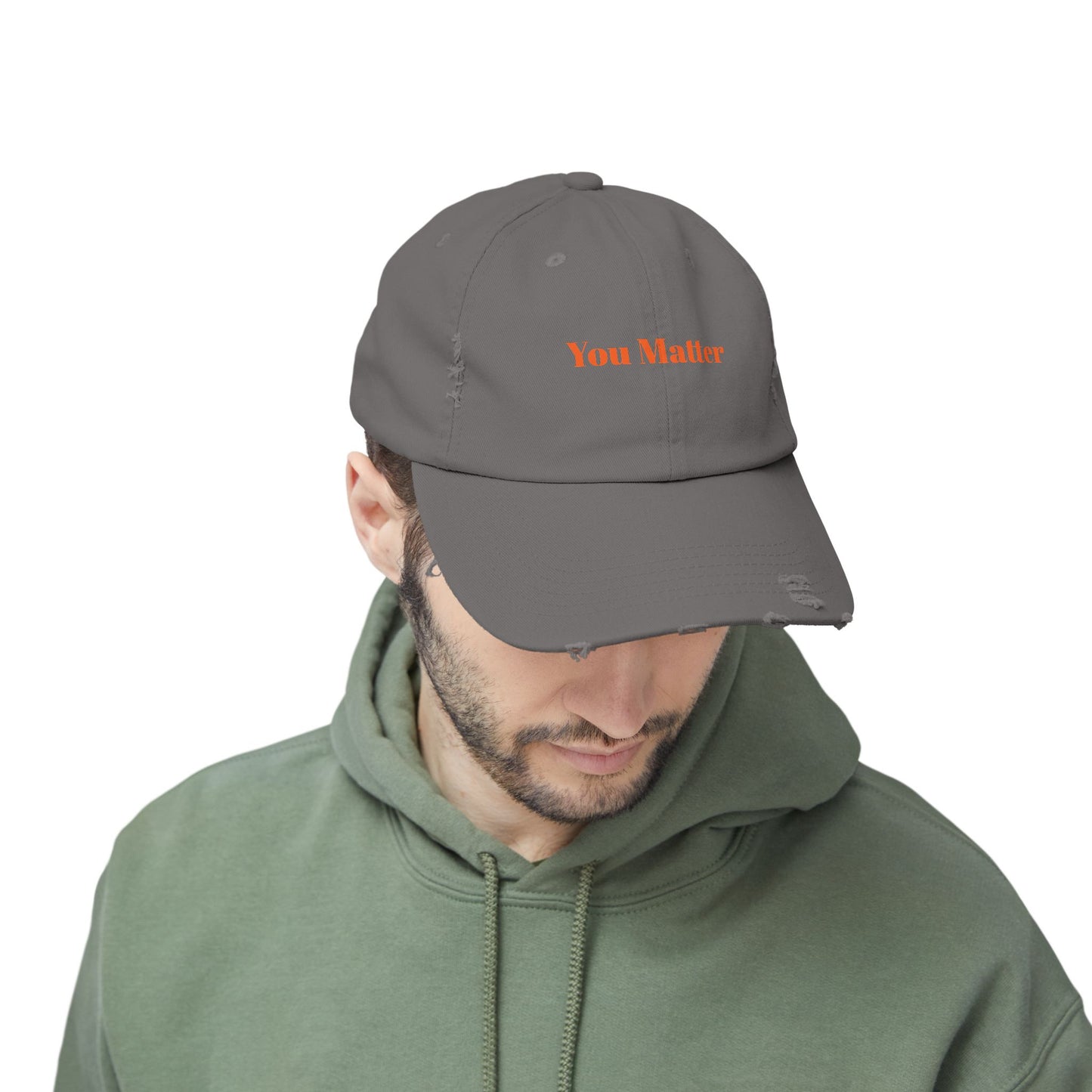 You Matter Distressed Cap - Unisex Adjustable Baseball Hat, Gifts for Support, Self-Care Messages, Everyday Wear, Fashion Statement