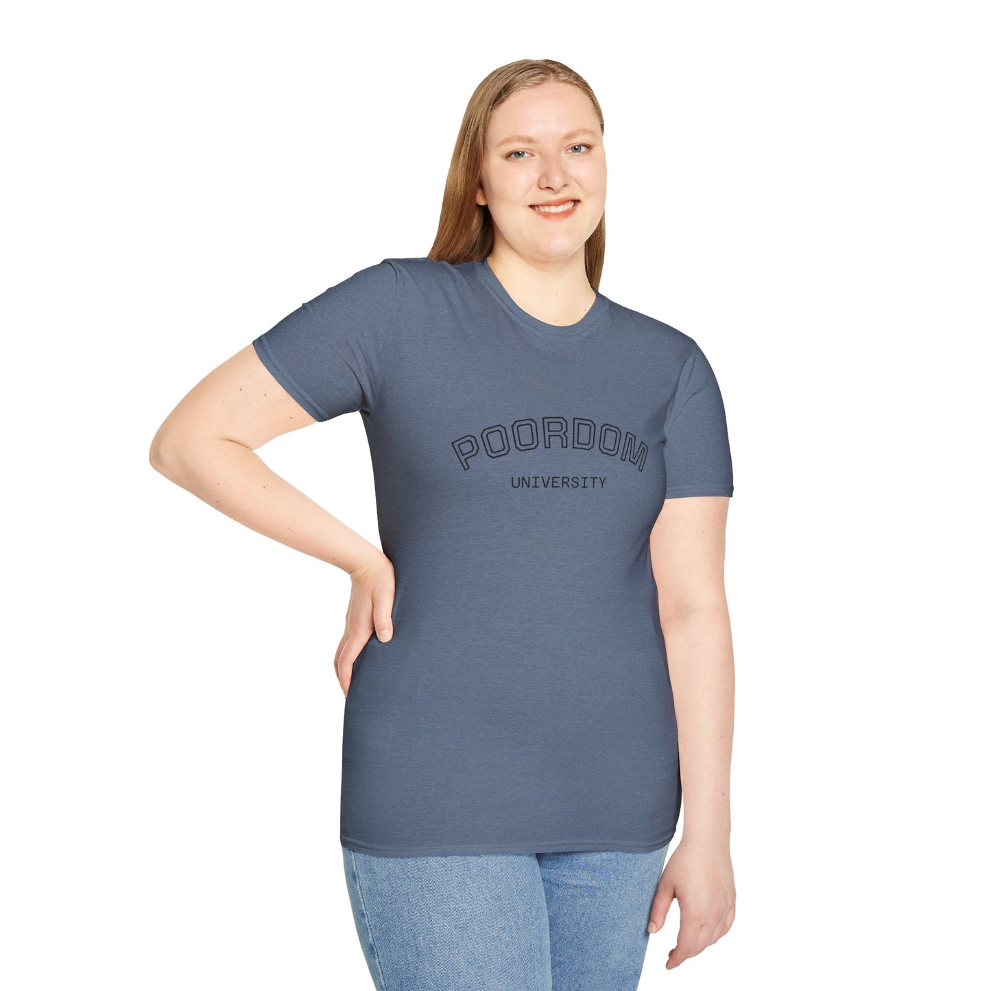 Poordom University Unisex T-Shirt, Comfy College Tee, Funny Graduation Gift, Everyday Casual Wear, Trendy Student Outfit