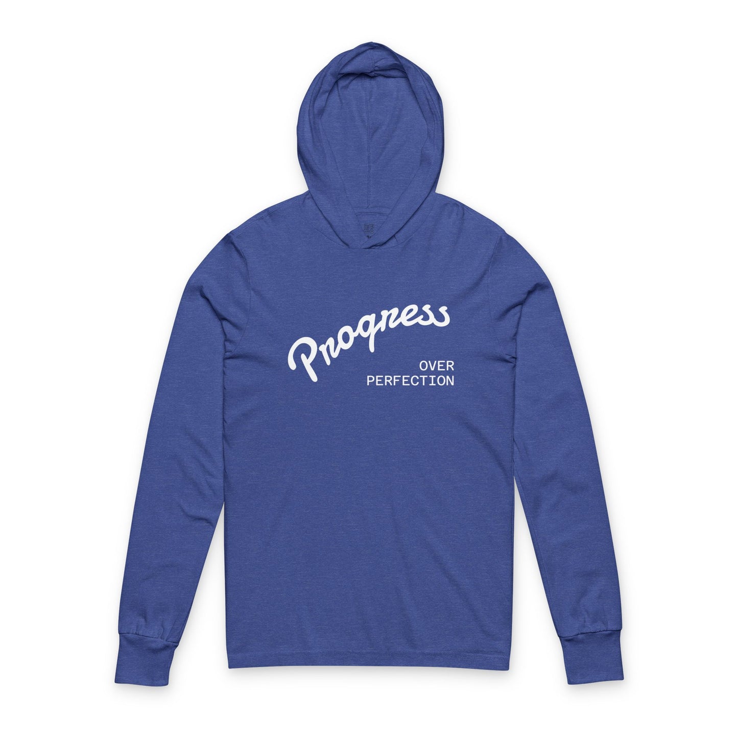Progress Over Perfection Unisex Hooded Long Sleeve Tee, Casual Wear, Motivational Gift, Inspirational Apparel, Everyday Comfort