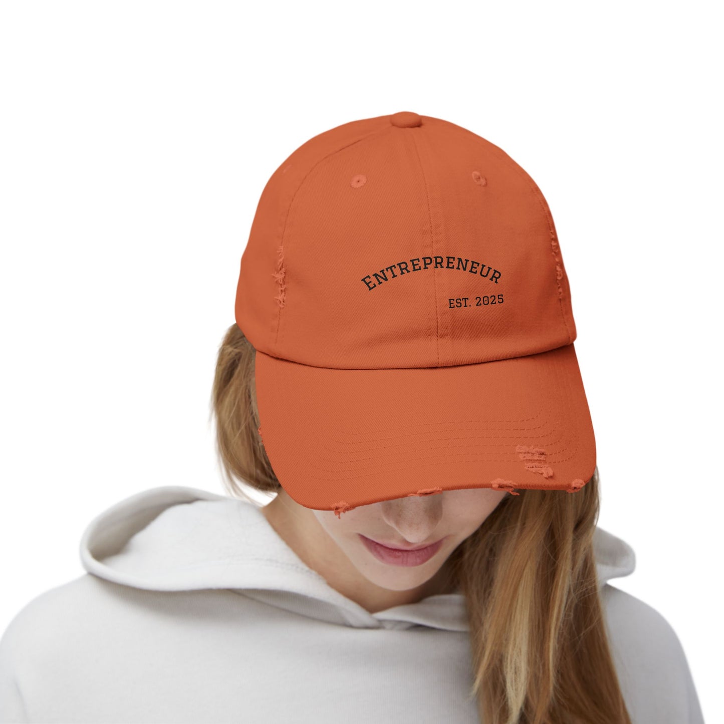 Entrepreneur- Unisex Distressed Cap – Trendy Entrepreneur Hat, Stylish Dad Hat, Vintage Cap, Gift for Business Owners, Casual Wear