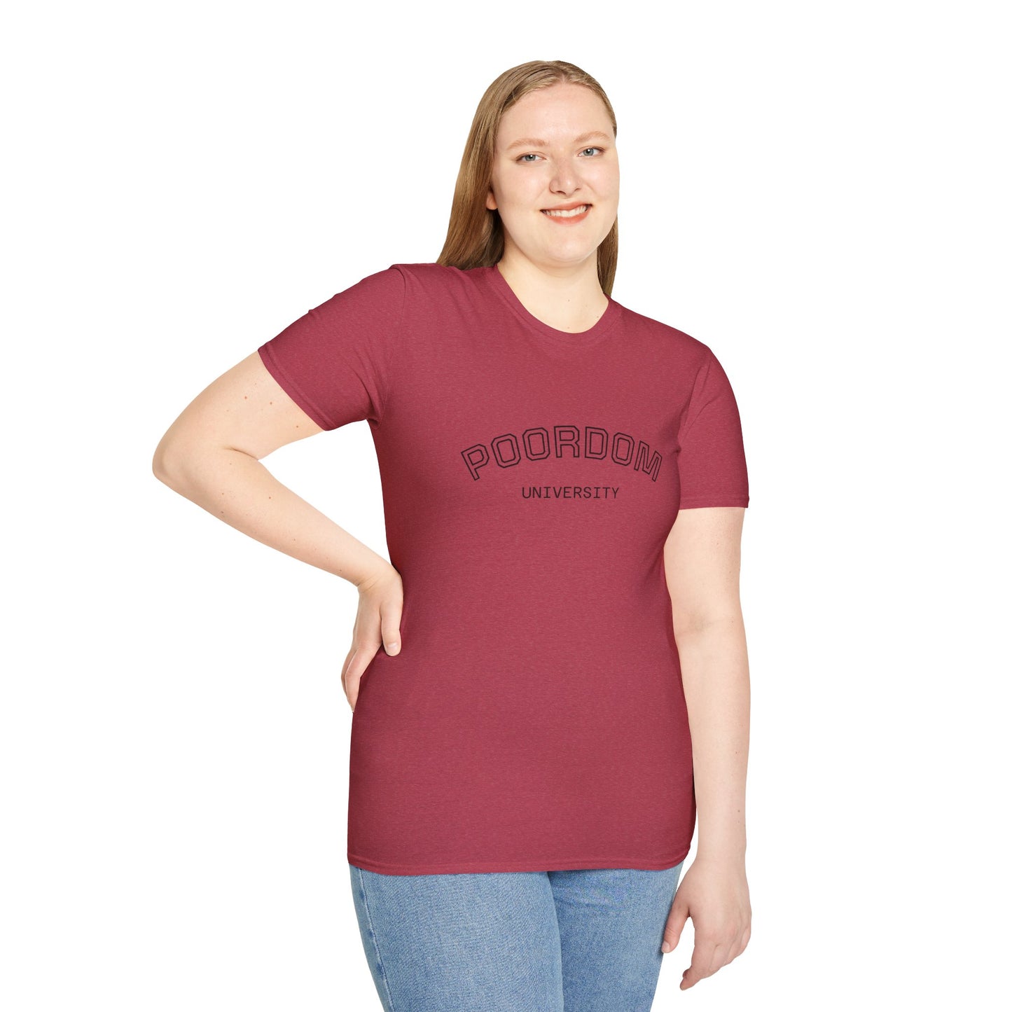 Poordom University Unisex T-Shirt, Comfy College Tee, Funny Graduation Gift, Everyday Casual Wear, Trendy Student Outfit