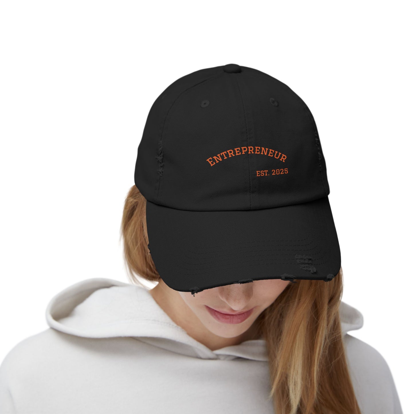 Entrepreneur- Unisex Distressed Cap – Trendy Entrepreneur Hat, Stylish Dad Hat, Vintage Cap, Gift for Business Owners, Casual Wear