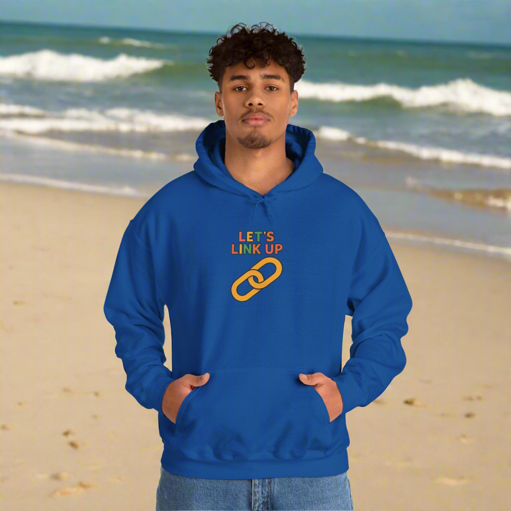 Let's Link Up Hoodie, Casual Streetwear, Gift for Friends, Cozy Apparel, Perfect for Gatherings