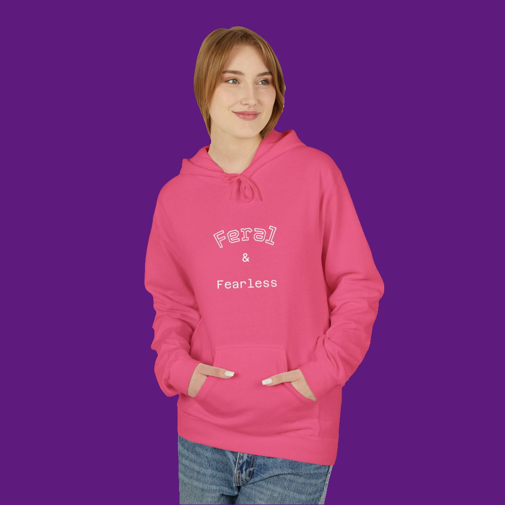 Feral Fearless Hoodie - Unisex Midweight Fleece, Cozy Gift for Adventurers, Nature Lovers, Casual Wear, Unique Graphic Sweatshirt